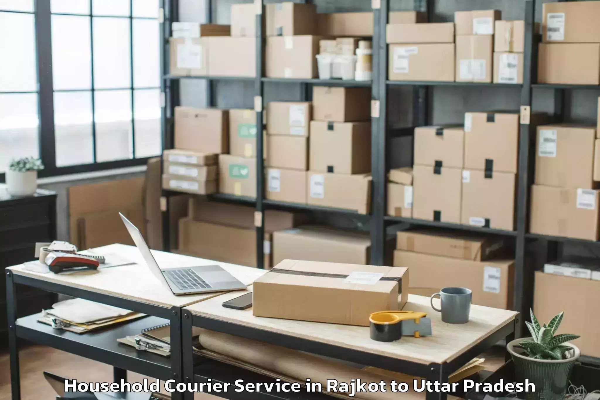 Hassle-Free Rajkot to Chandauli Household Courier